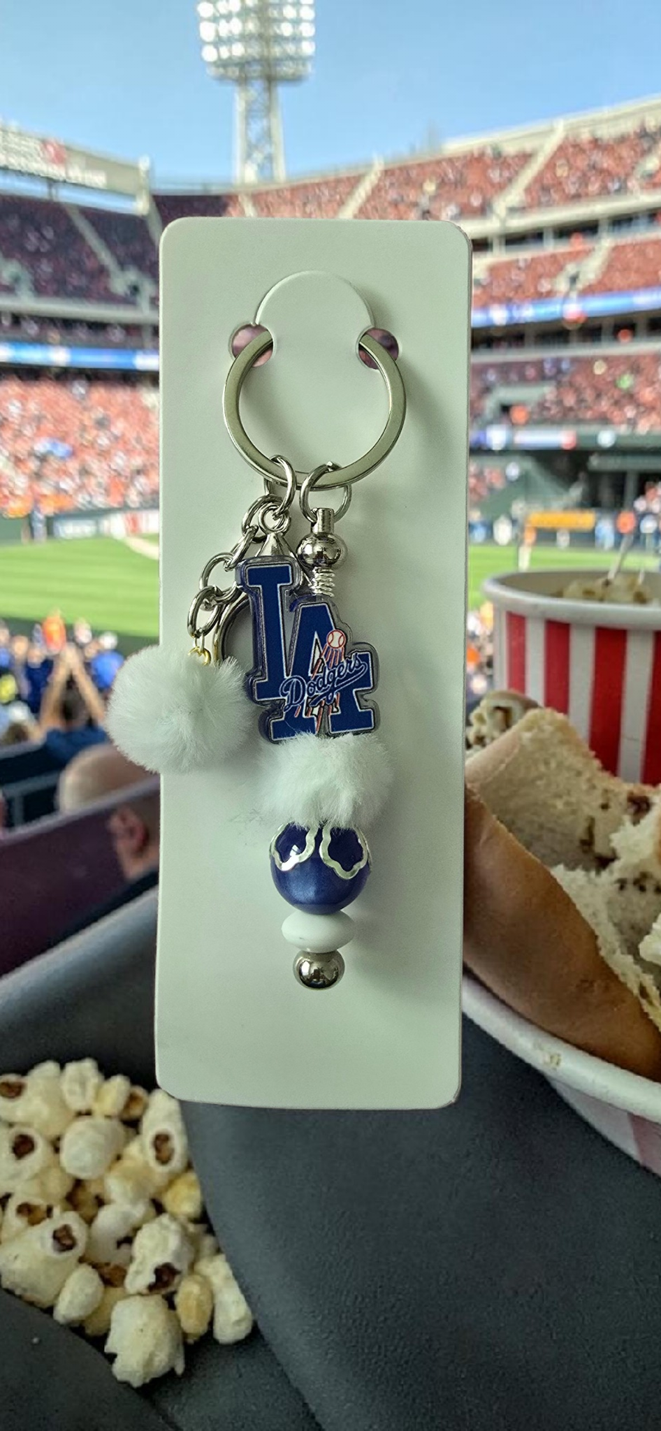 Beaded Keychain - L.A. baseball team 2