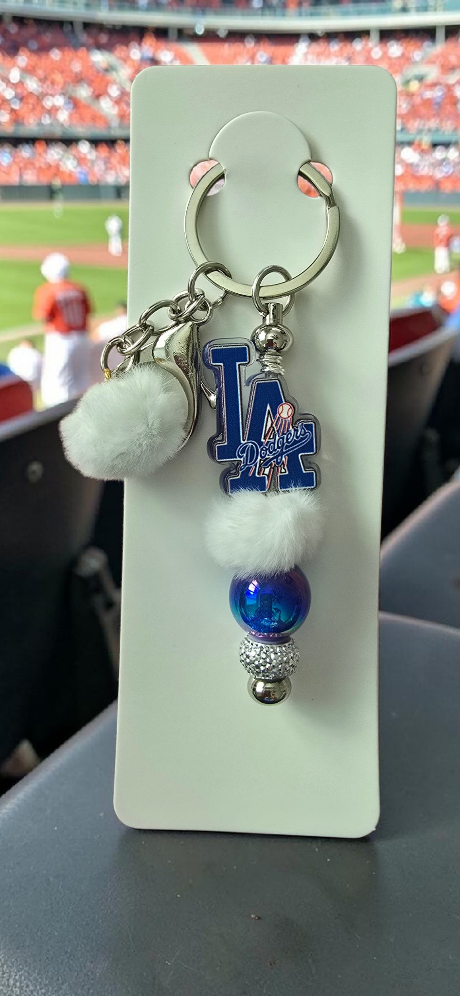 Beaded Keychain - L.A. baseball team